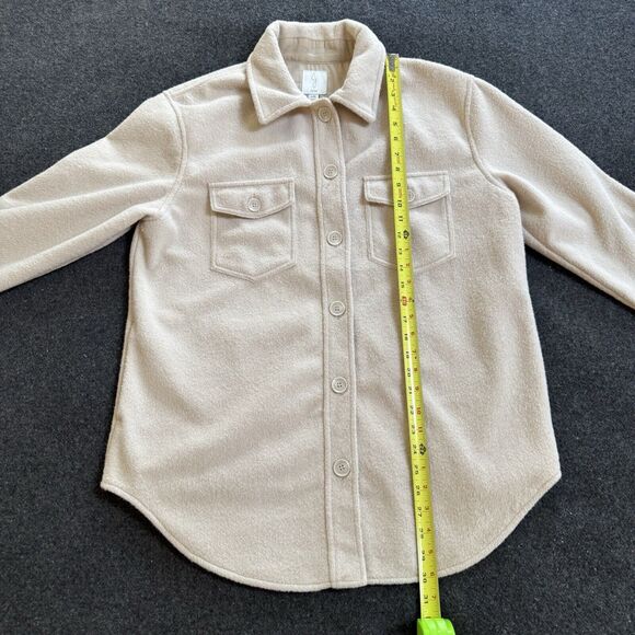 Joie Shacket Jacket Fleece Button Long Sleeve 4 Pockets Collared Women Large L - Picture 5 of 7